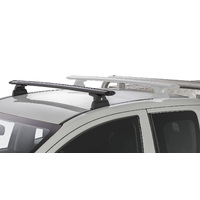 Rhino-Rack Vortex RLT600 Ditch Mount Black 1 Bar Roof Rack (Front) for MITSUBISHI Triton Gen5 MQ/MR Extra Cab 2DR Ute (04/2015-Current) - JA8806