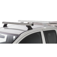 Rhino-Rack Heavy Duty RLT600 Ditch Mount Silver 1 Bar Roof Rack (Front) for MITSUBISHI Triton Gen5 MQ/MR Extra Cab 2DR Ute (04/2015-Current) - JA8807