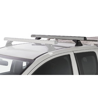 Rhino-Rack Heavy Duty RLT600 Ditch Mount Silver 1 Bar Roof Rack (Rear) for MITSUBISHI Triton Gen5 MQ/MR Extra Cab 2DR Ute (04/2015-Current) - JA8811