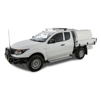 Rhino-Rack Heavy Duty RLT600 Ditch Mount Black 1 Bar Roof Rack (Rear) for MITSUBISHI Triton Gen5 MQ/MR Extra Cab 2DR Ute (04/2015-Current) - JA8812