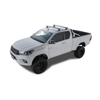 Rhino-Rack Vortex RLT600 Trackmount Black 2 Bar Roof Rack for TOYOTA Hilux Gen 8 Extra Cab 2DR Ute (10/2015-12/2020) - JA9126