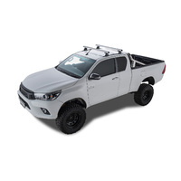 Rhino-Rack Heavy Duty RLT600 Trackmount Silver 2 Bar Roof Rack for TOYOTA Hilux Gen 8 Extra Cab 2DR Ute (10/2015-12/2020) - JA9127