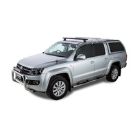 Rhino-Rack Heavy Duty RCH Black 1 Bar Roof Rack (Front) for VOLKSWAGEN Amarok 2H Dual Cab 4DR Ute (01/2011-12/2023) - JA9466