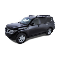 Rhino-Rack Heavy Duty RCH Black 3 Bar Roof Rack for NISSAN Patrol Y62 5DR 4WD (01/2012-12/2021) - JA9483