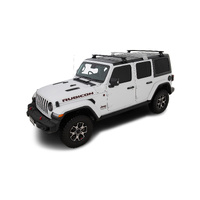 Rhino-Rack Vortex RL110 Black 2 Bar Roof Rack for JEEP Wrangler JL Hard Top 4DR 4WD (04/2019-Current) - JB0099