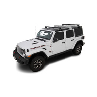 Rhino-Rack Heavy Duty RL110 Black 2 Bar Roof Rack for JEEP Wrangler JL Hard Top 4DR 4WD (04/2019-Current) - JB0101