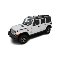 Rhino-Rack Heavy Duty RL110 Black 3 Bar Roof Rack for JEEP Wrangler JL Hard Top 4DR 4WD (04/2019-Current) - JB0105