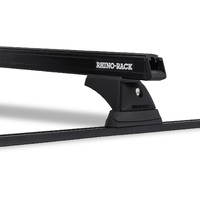 Rhino-Rack Heavy Duty RCH Trackmount Black 2 Bar Roof Rack for FORD Ranger PK Dual Cab 4DR Ute (04/2009-08/2011) - JB0832