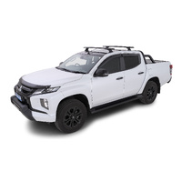 Rhino-Rack Vortex RCH Black 2 Bar Roof Rack for MITSUBISHI Triton Gen5 MQ/MR Double Cab 4DR Ute (01/2015-12/2024) - JB0868