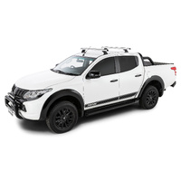 Rhino-Rack Heavy Duty RCH Silver 2 Bar Roof Rack for MITSUBISHI Triton Gen5 MQ/MR Extra Cab 2DR Ute (04/2015-Current) - JB0869