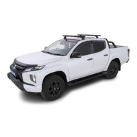 Rhino-Rack Heavy Duty RCH Black 2 Bar Roof Rack for MITSUBISHI Triton Gen5 MQ/MR Double Cab 4DR Ute (01/2015-12/2024) - JB0870