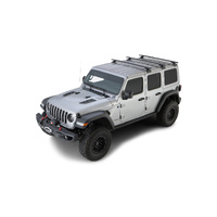 Rhino-Rack Vortex RCL Black 3 Bar Rhino-Rack Backbone Roof Rack for JEEP Wrangler JL Hard Top 4DR 4WD (04/2019-Current) - JB0896