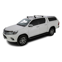 Rhino-Rack Vortex RCH Trackmount Black 2 Bar Roof Rack for TOYOTA Hilux Gen 8 Double Cab 4DR Ute (10/2015-Current) - JB0950