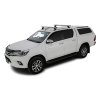 Rhino-Rack Heavy Duty RCH Trackmount Silver 2 Bar Roof Rack for TOYOTA Hilux Gen 8 Double Cab 4DR Ute (10/2015-Current) - JB0951