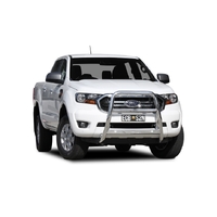 ECB Silver Hammertone Nudge Bar - Series 2 to suit Ford Ranger PX MKIII 2WD Highrise 09/18 - 04/22