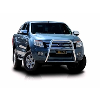 ECB Silver Hammertone Nudge Bar - Series 2 to suit Ford Ranger PX 4WD Highrise 10/11 - 06/15