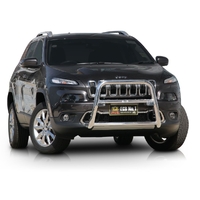 ECB Black Ripple Nudge Bar - Series 2 to suit Jeep Cherokee KL Ex TrailHawk 06/14 - 12/18