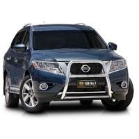 ECB Textura Black Nudge Bar - Series 2 to suit Nissan Pathfinder R52 Ex HYBRID 10/13 - 11/16