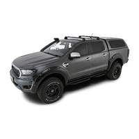 Rhino-Rack Vortex ROC25 Flush Black 2 Bar Roof Rack for FORD Ranger PX/PX2/PX3 Double Cab 4DR Ute (01/2011-12/2022) - RV0321B