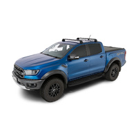 Rhino-Rack Vortex ROC25 Flush Black 2 Bar Roof Rack for FORD Ranger Raptor PX3 Double Cab 4DR Ute (01/2018-12/2022) - RV0321B