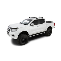 Rhino-Rack Vortex ROC25 Flush Black 2 Bar Roof Rack for NISSAN Navara (pre facelift) NP300 Dual Cab 4DR Ute (01/2015-12/2021) - RV0642B