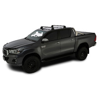 Rhino-Rack Vortex ROC25 Flush Black 2 Bar Roof Rack for TOYOTA Hilux Gen 8 Double Cab 4DR Ute (10/2015-Current) - RV0657B