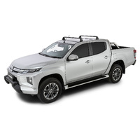 Rhino-Rack Vortex RVP Black 2 Bar Roof Rack for MITSUBISHI Triton Gen5 MQ/MR Double Cab 4DR Ute (01/2015-12/2024) - RVP50