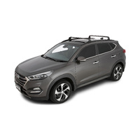 Rhino-Rack Vortex RVP Black 2 Bar Roof Rack for HYUNDAI Tucson Gen 3 - TL/TLE/TL2/TLE2 (Pre Facelift) With Flush Rails 5DR SUV (01/2016-03/2019) - RVP